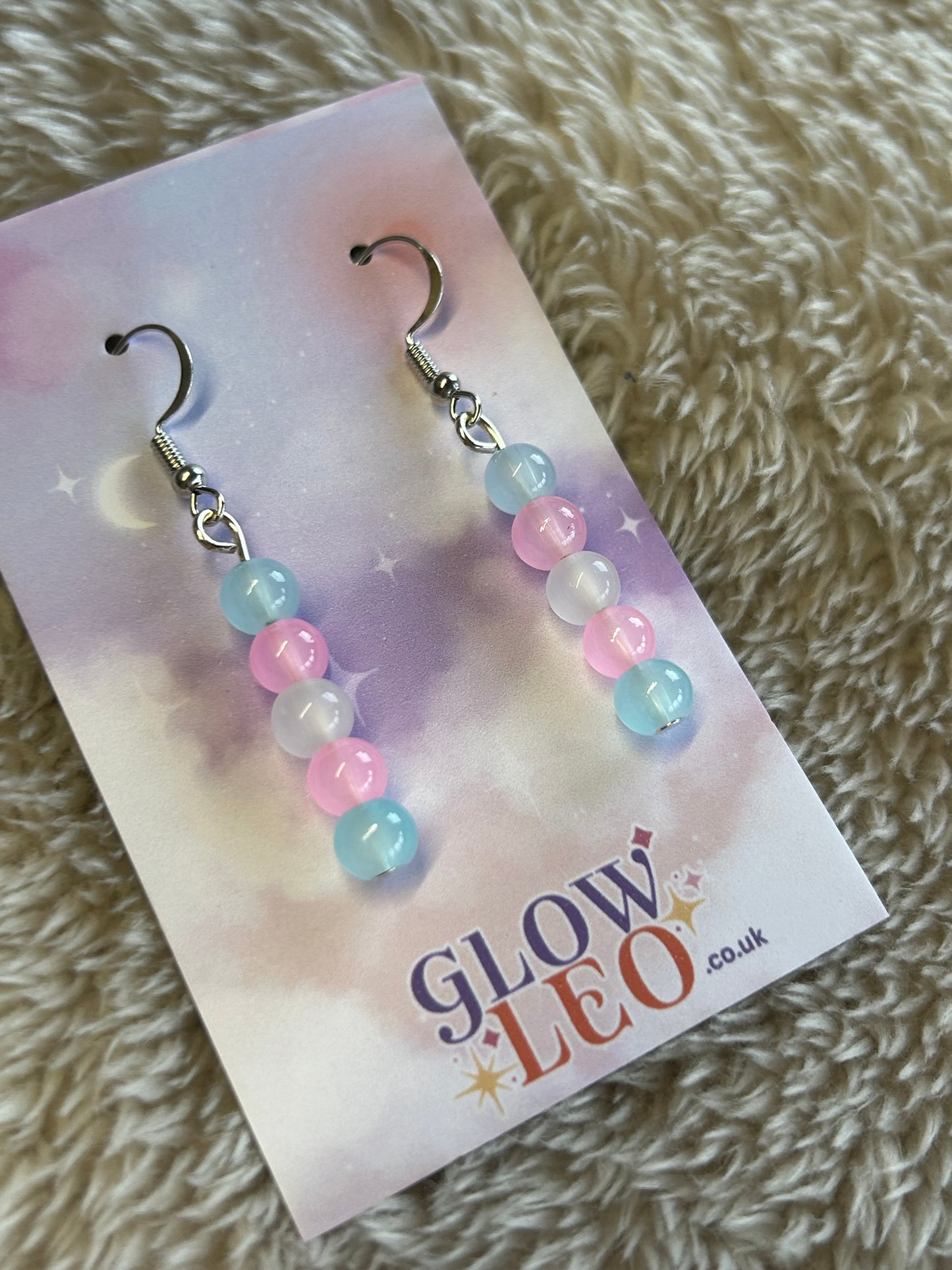 Trans Pride Glass Earrings