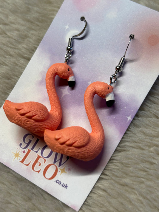 Demure Flamingo Earrings