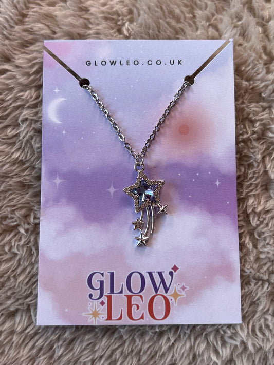 Blue And Lilac Shooting Star Necklace
