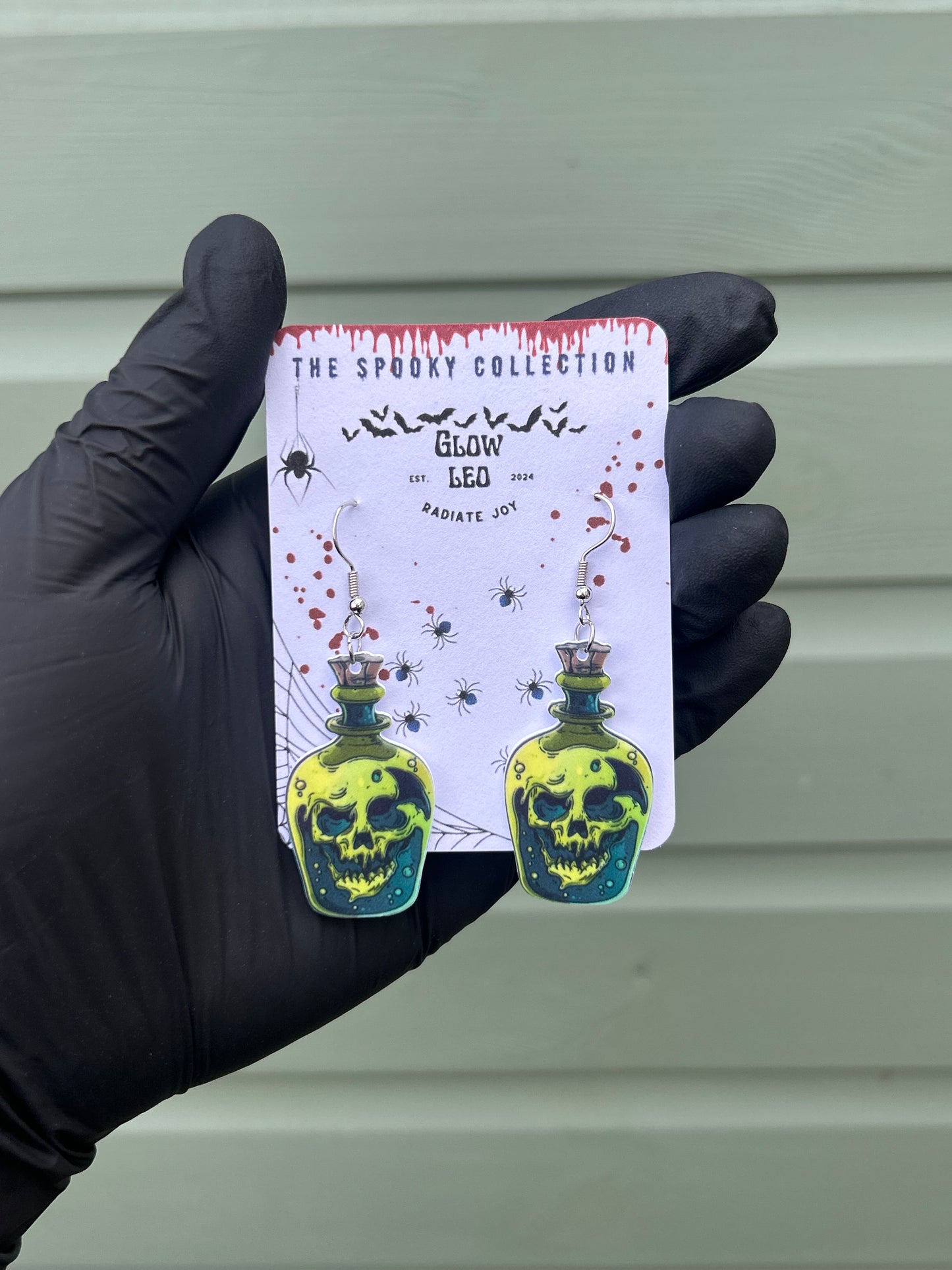 Skull Jar Dangle Earrings