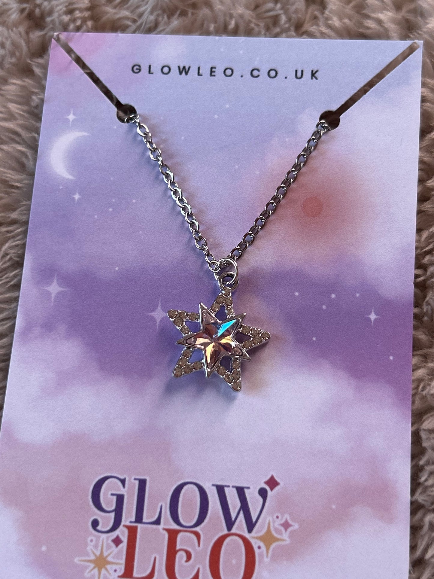 Pink Sparkle Star Necklace