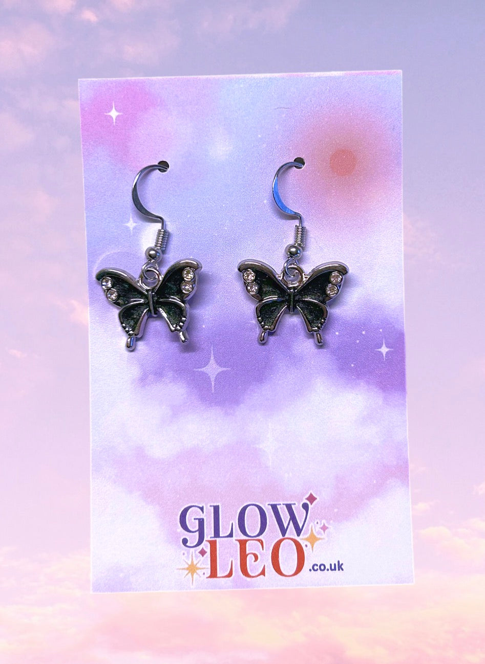 Black Butterfly Earrings