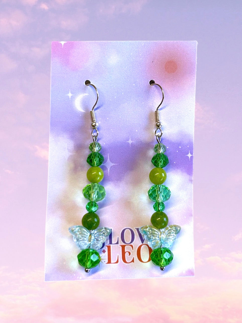 Glass Forest Butterfly Earrings