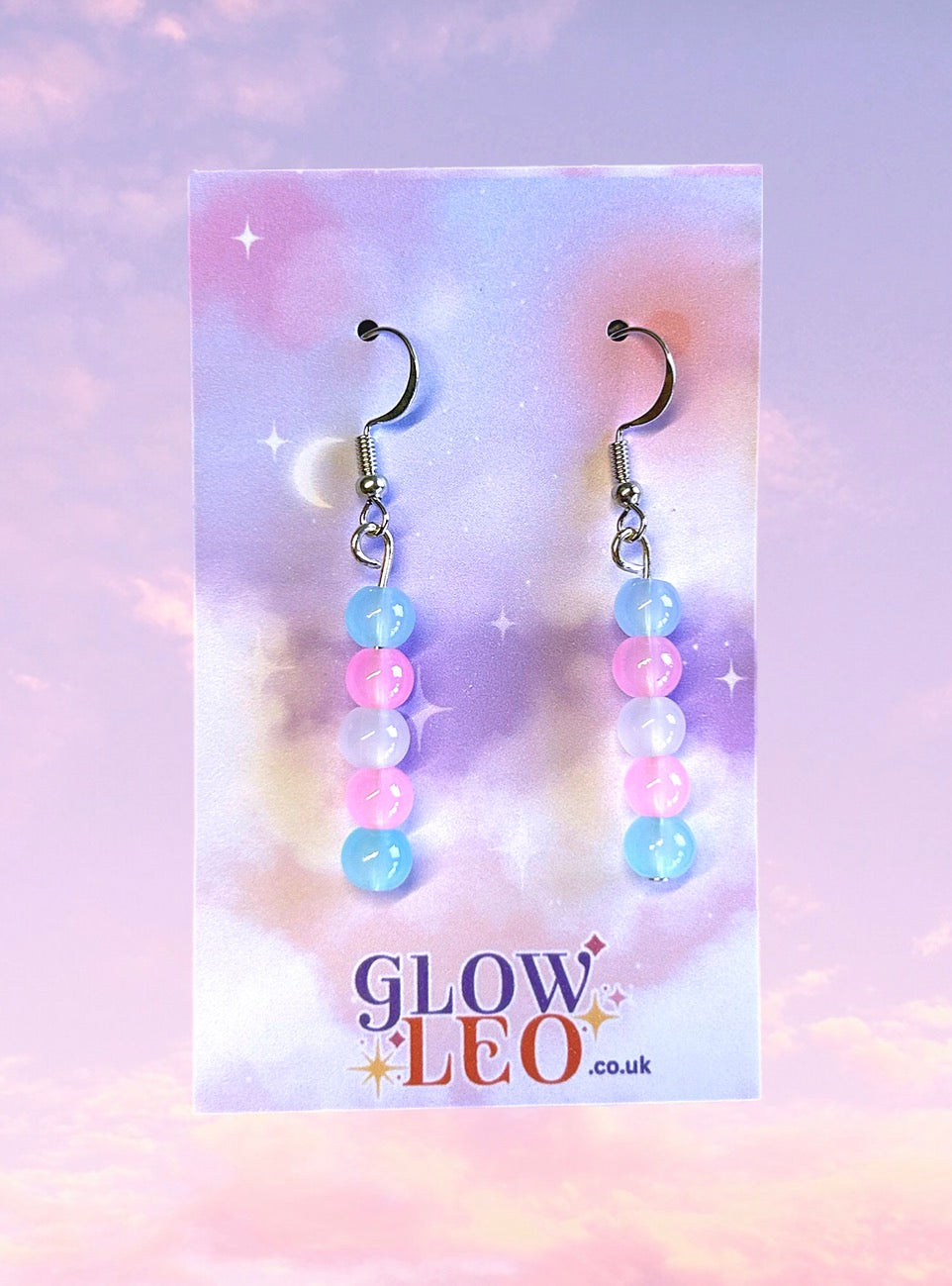 Trans Pride Glass Earrings