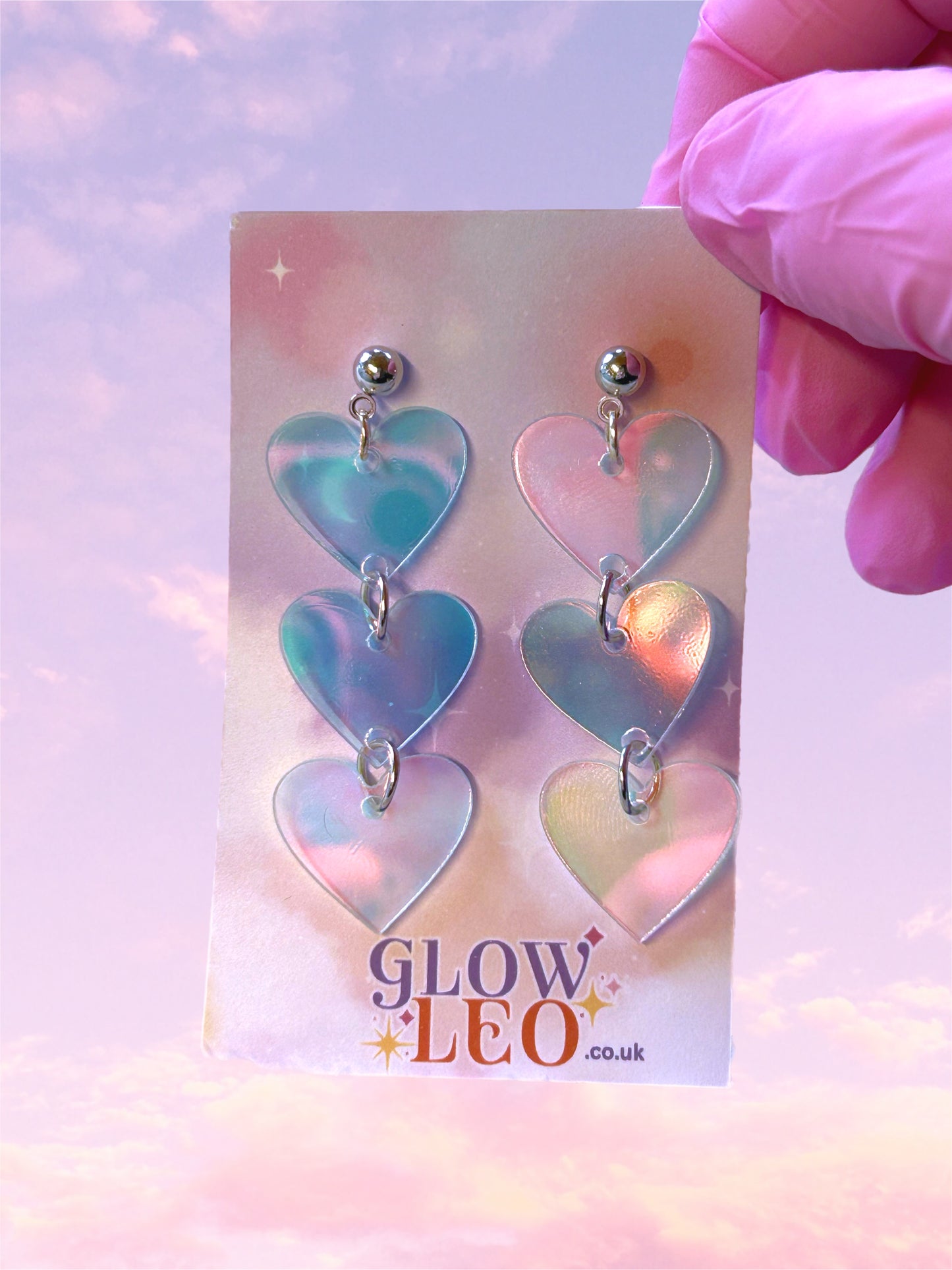Colour Shift Heart Stud Earrings