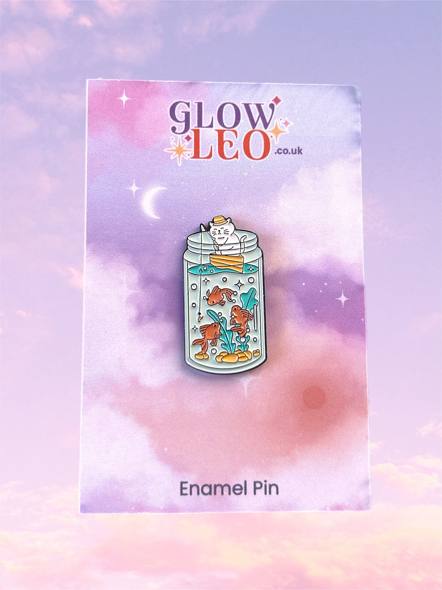 Cat Fishing Enamel Pin