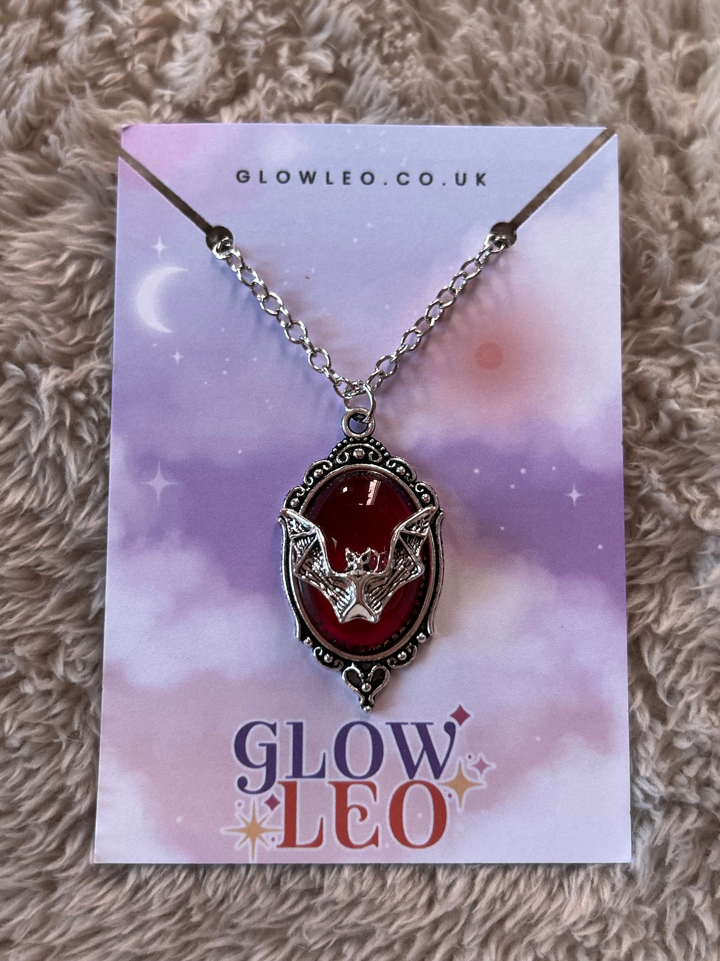 Red Bat Pendant Necklace