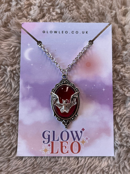 Red Bat Pendant Necklace