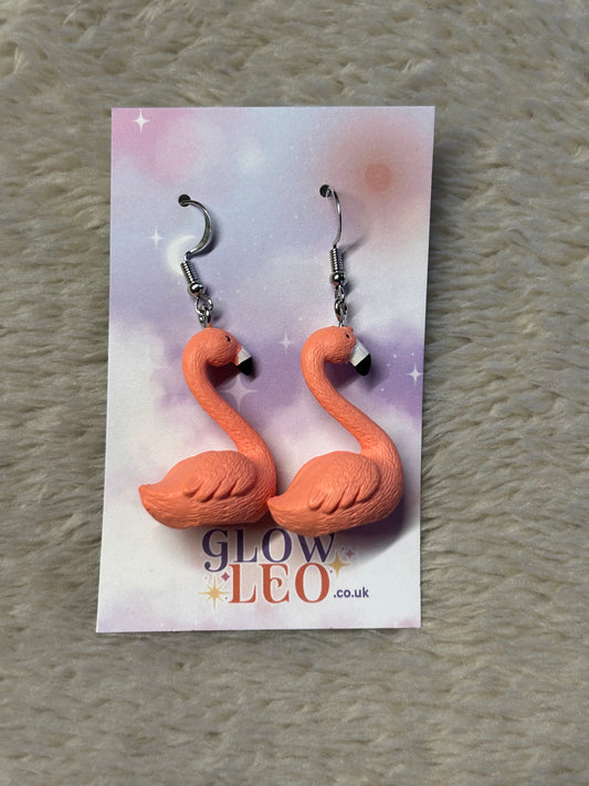 Demure Flamingo Earrings
