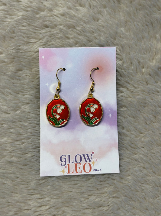 White Flower Earrings
