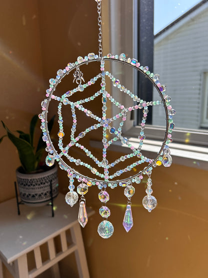 Clover Spider Web Sun Catcher