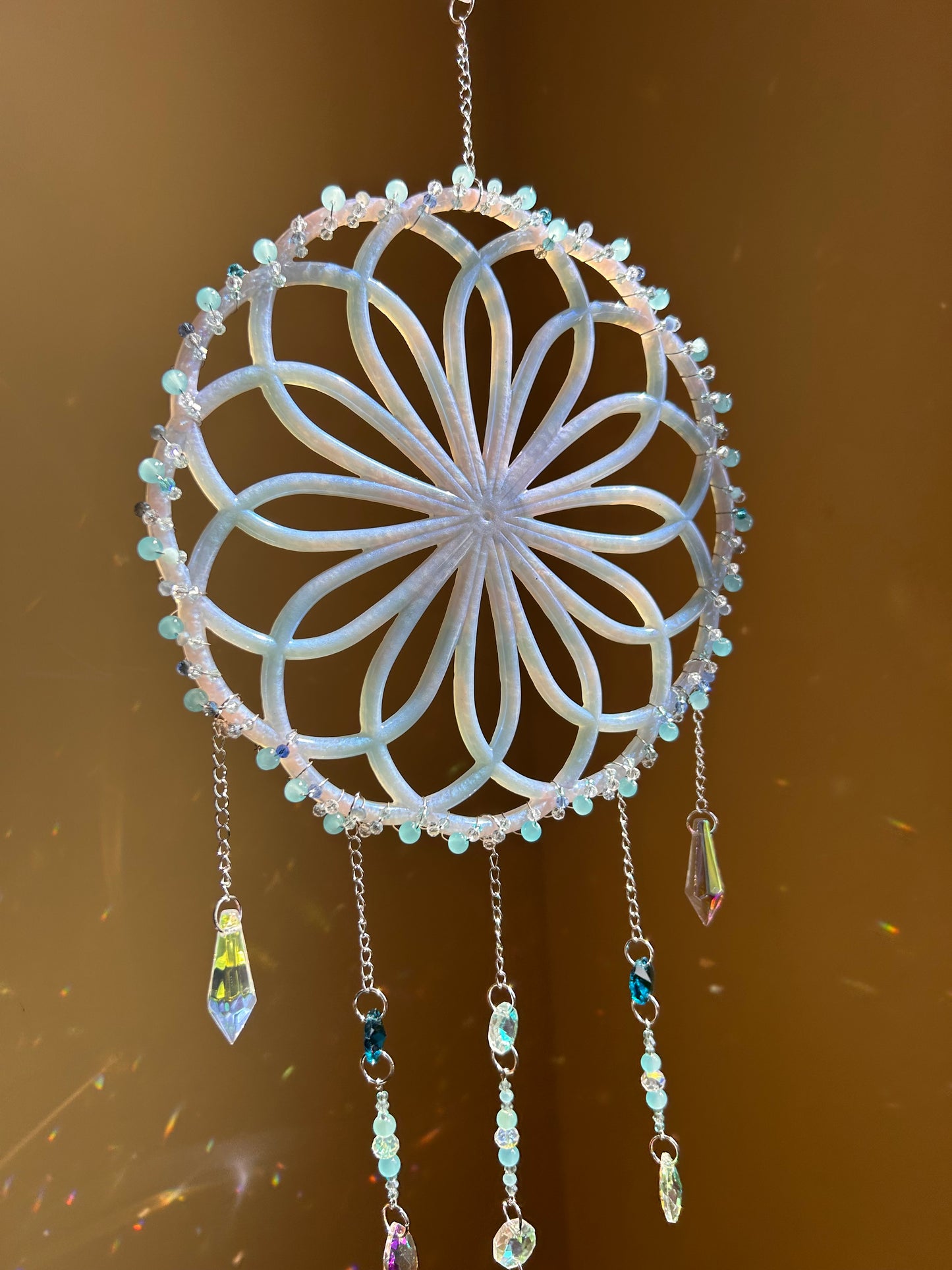 Dream Beaded Spiral Sun Catcher