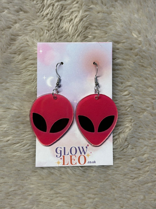 Pink Alien Earrings