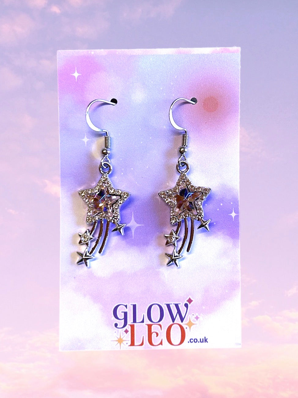 Pink Shooting Star Earrings