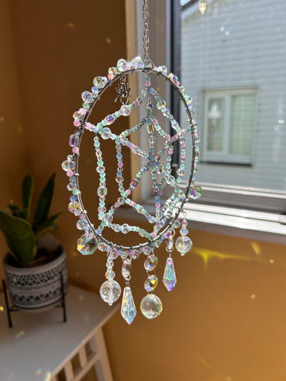 Clover Spider Web Sun Catcher
