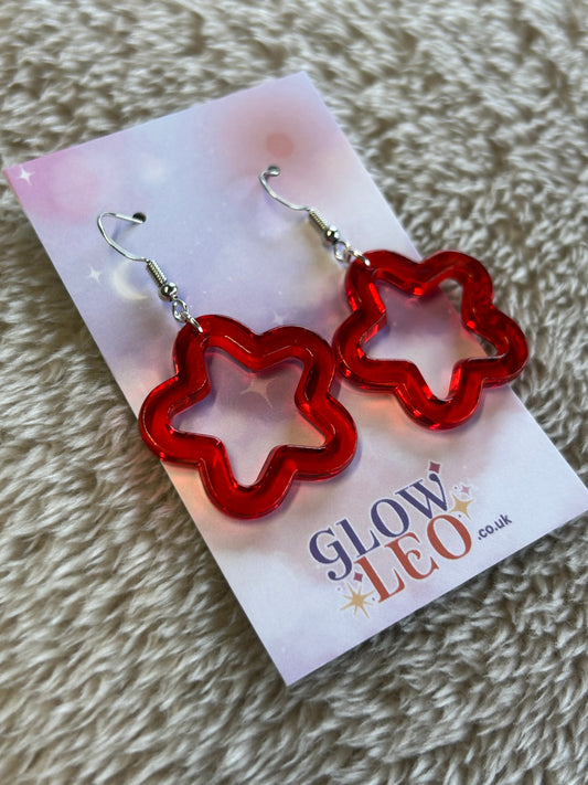 Red Star Earrings