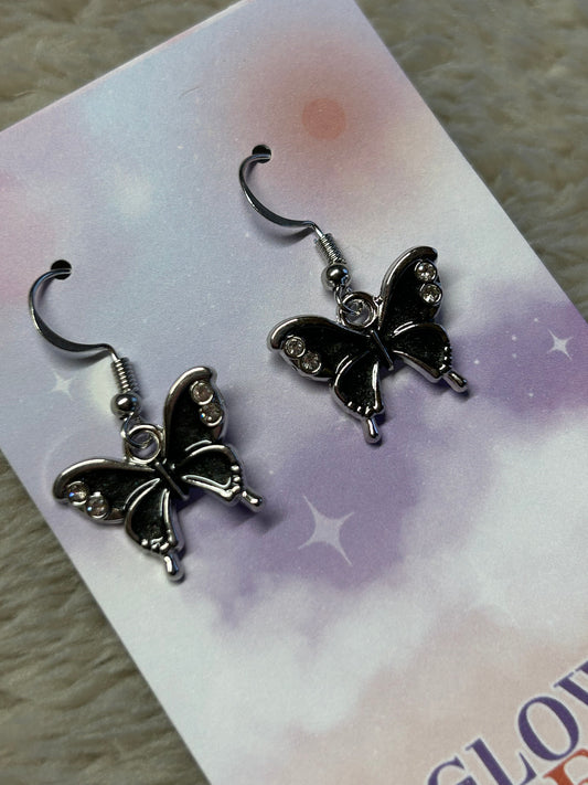 Black Butterfly Earrings