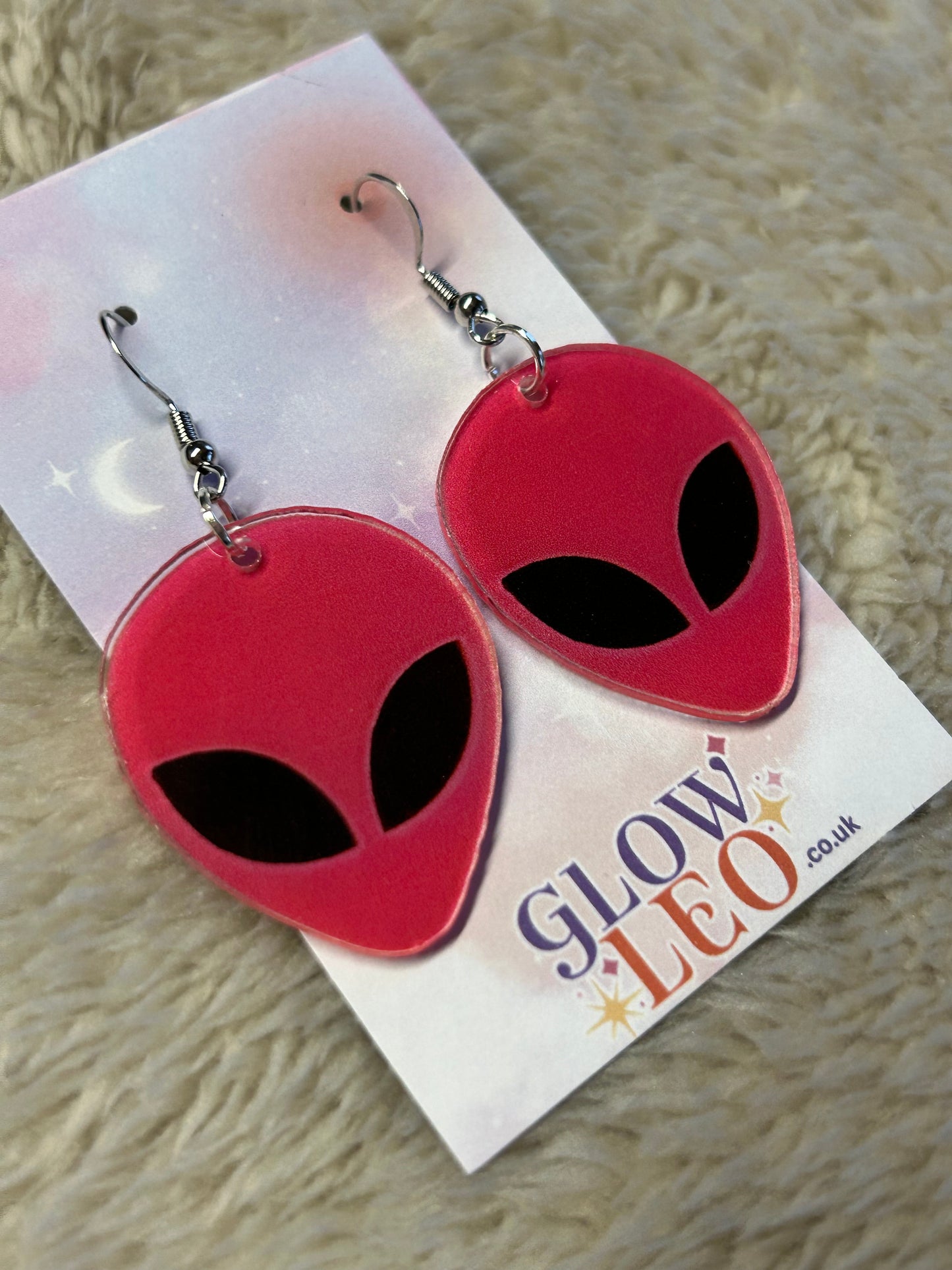 Pink Alien Earrings
