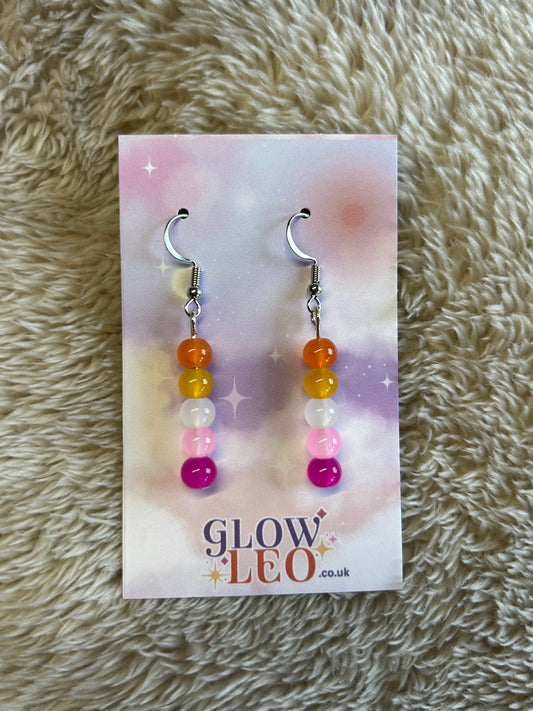 Lesbian Pride Glass Earrings