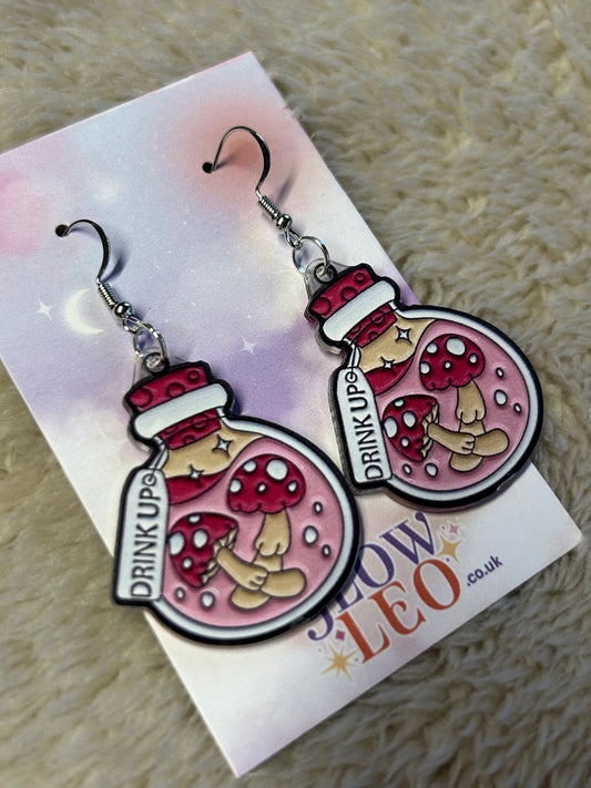 Drink Up Mushroom Earrings