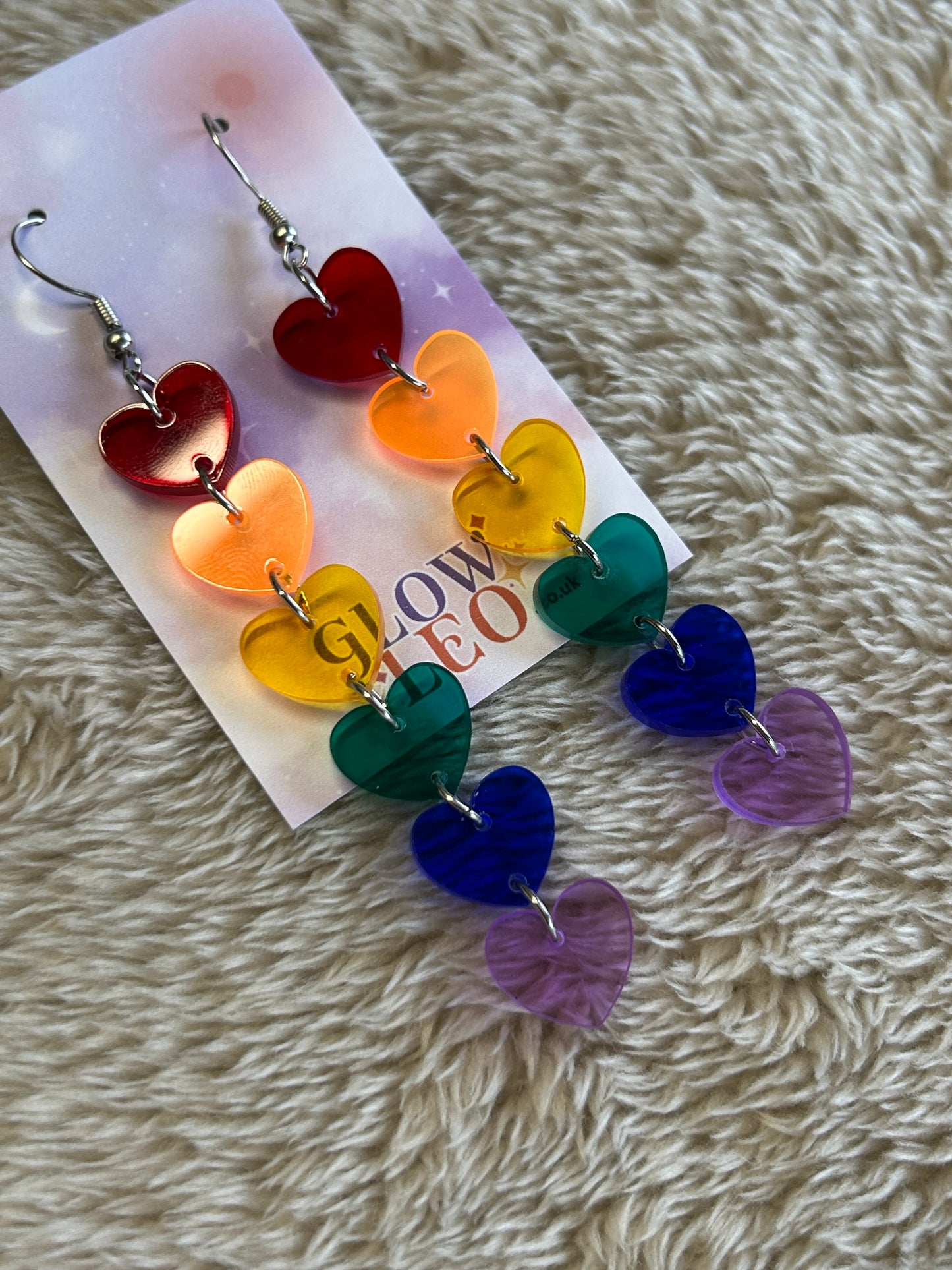 Rainbow Heart Earrings