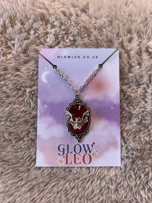 Red Bat Pendant Necklace