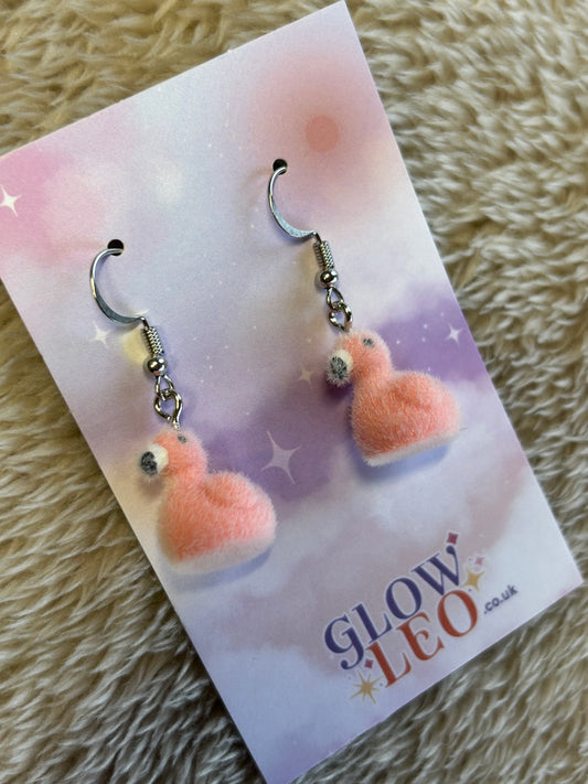 Fluffy Flamingo Earrings