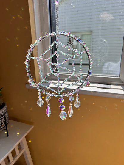 Clover Spider Web Sun Catcher