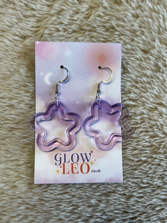 Lilac Star Earrings
