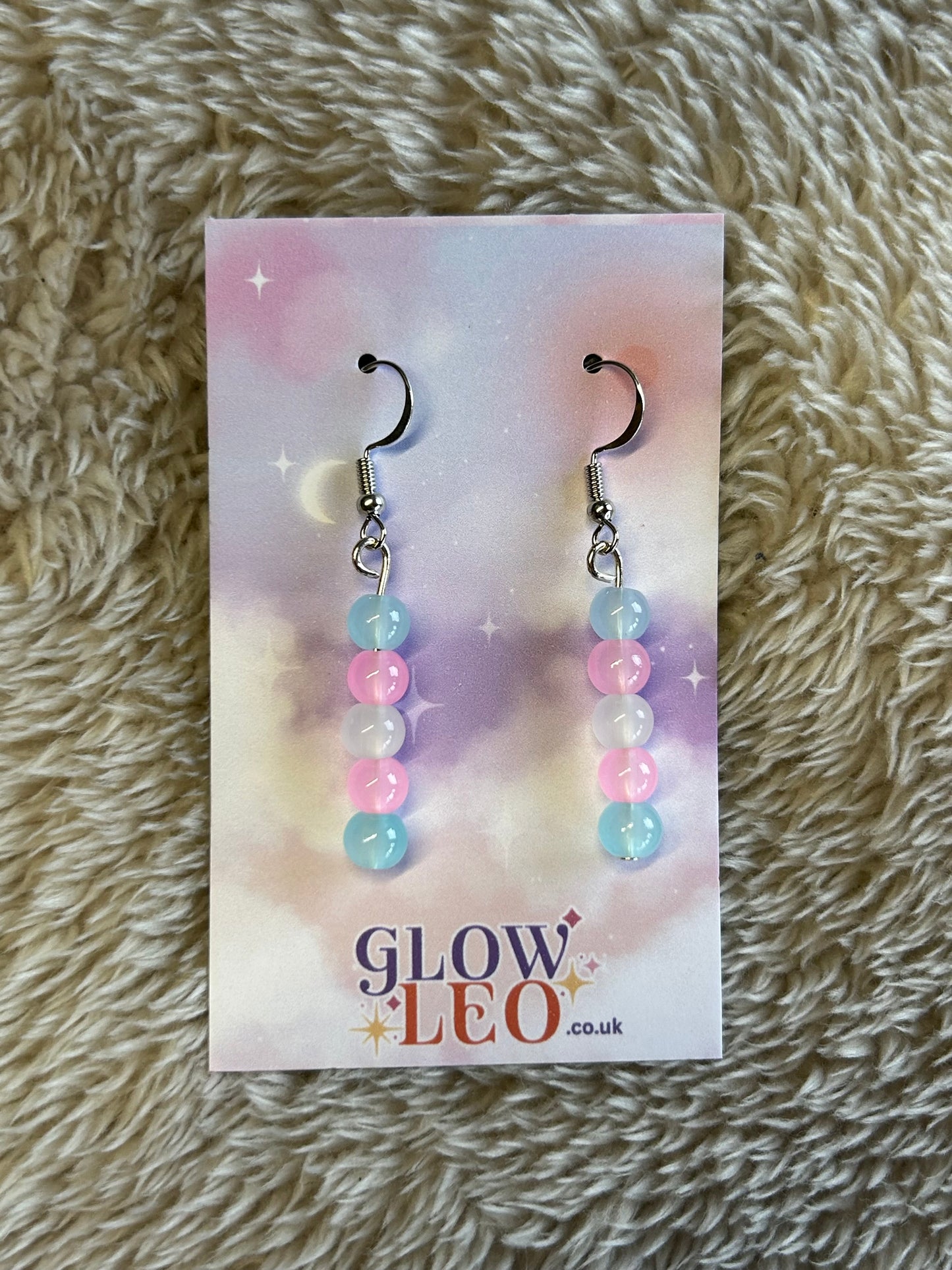 Trans Pride Glass Earrings