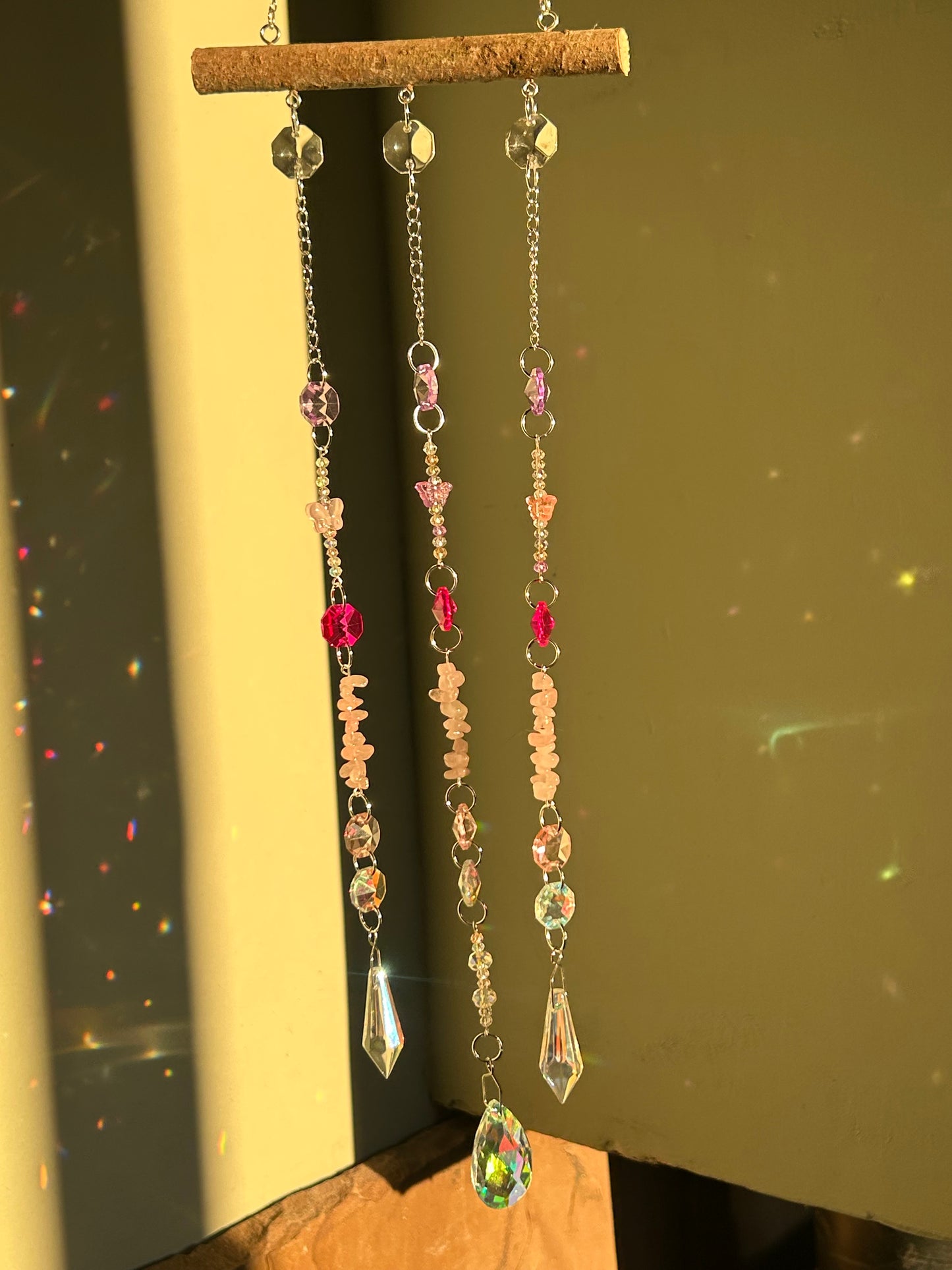 Rosey Garden Branch Sun Catcher