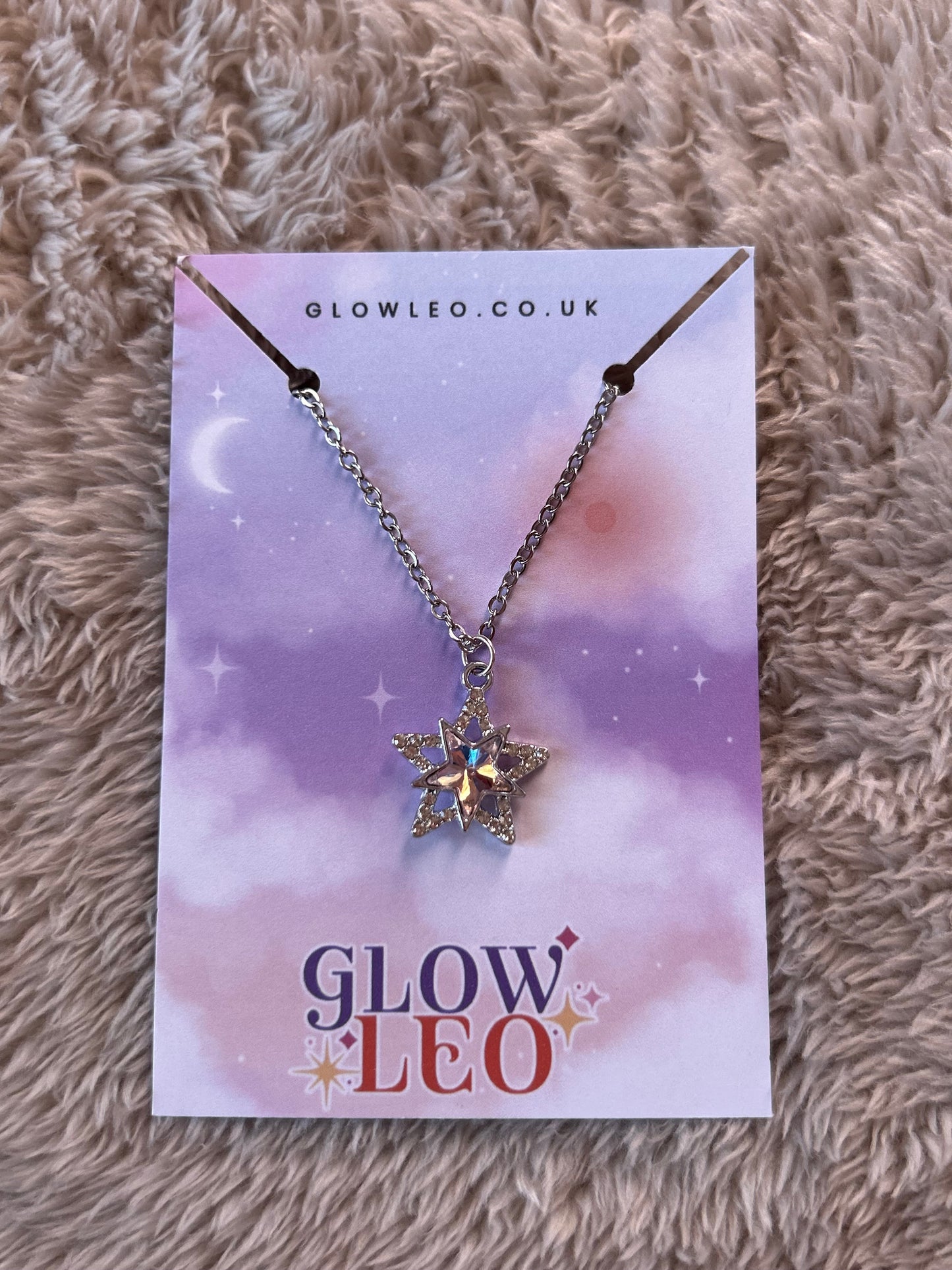 Pink Sparkle Star Necklace