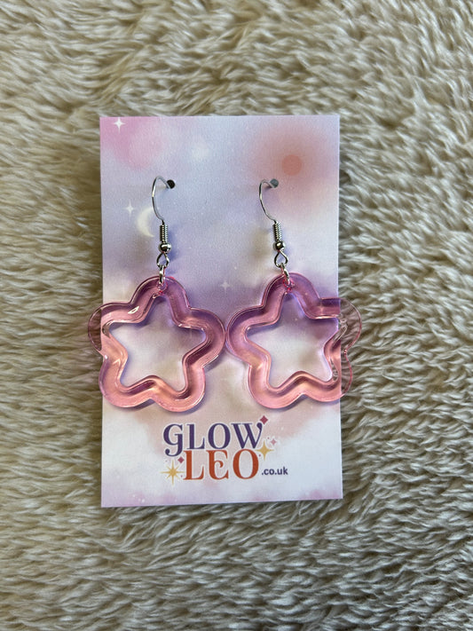 Pink Star Earrings