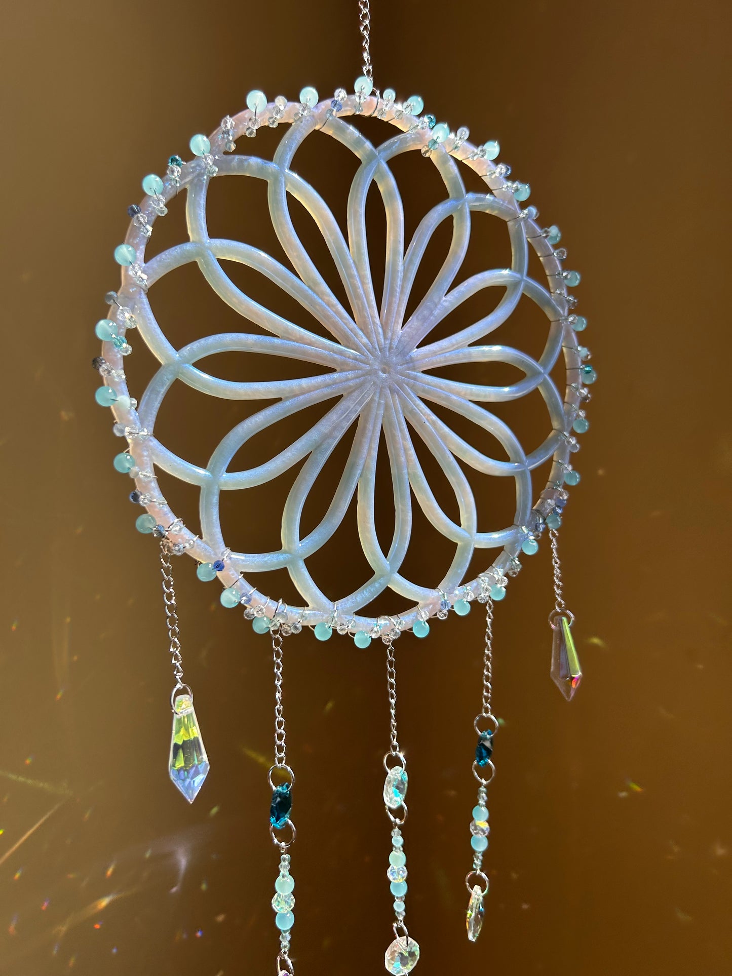 Dream Beaded Spiral Sun Catcher