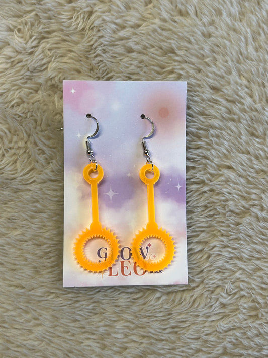 Orange Bubble Wand Earrings