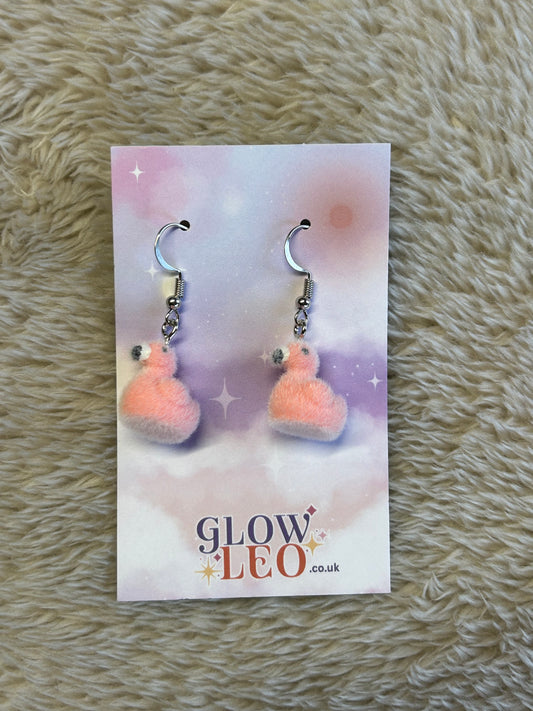 Fluffy Flamingo Earrings