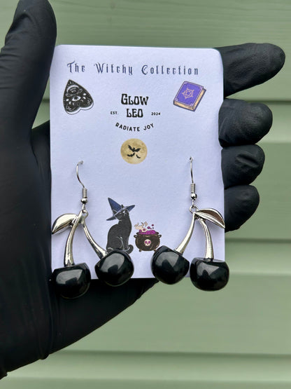 Black Cherry Dangle Earrings