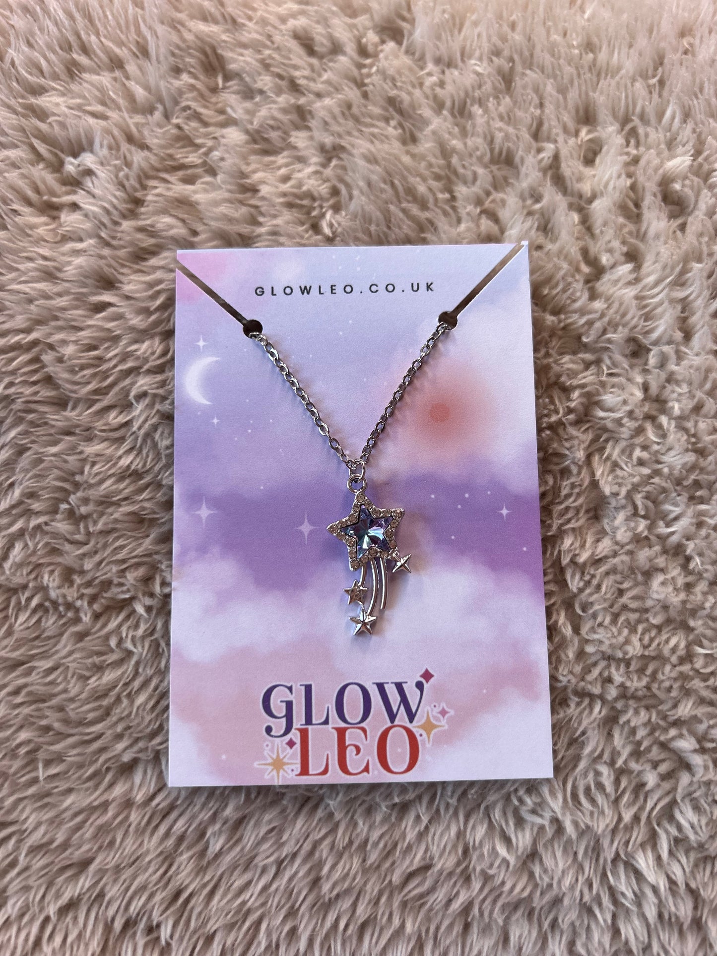 Blue And Lilac Shooting Star Necklace