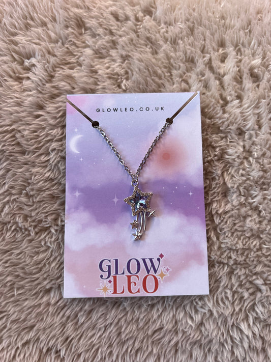 Blue And Lilac Shooting Star Necklace