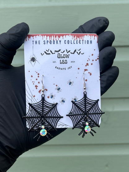 Spider Web Dangle Earrings