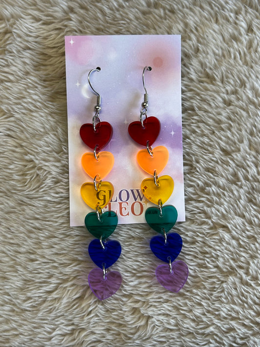 Rainbow Heart Earrings