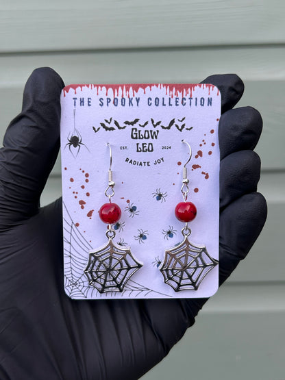 Ruby Webbed Dangle Earrings
