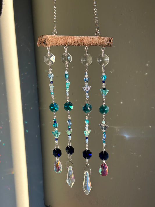 Blue Butterfly Branch Sun Catcher