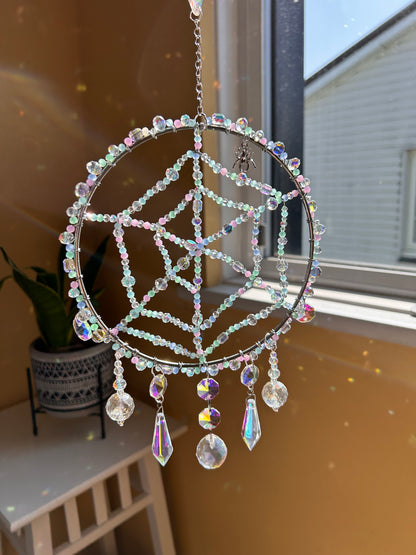 Clover Spider Web Sun Catcher