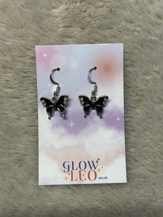 Black Butterfly Earrings