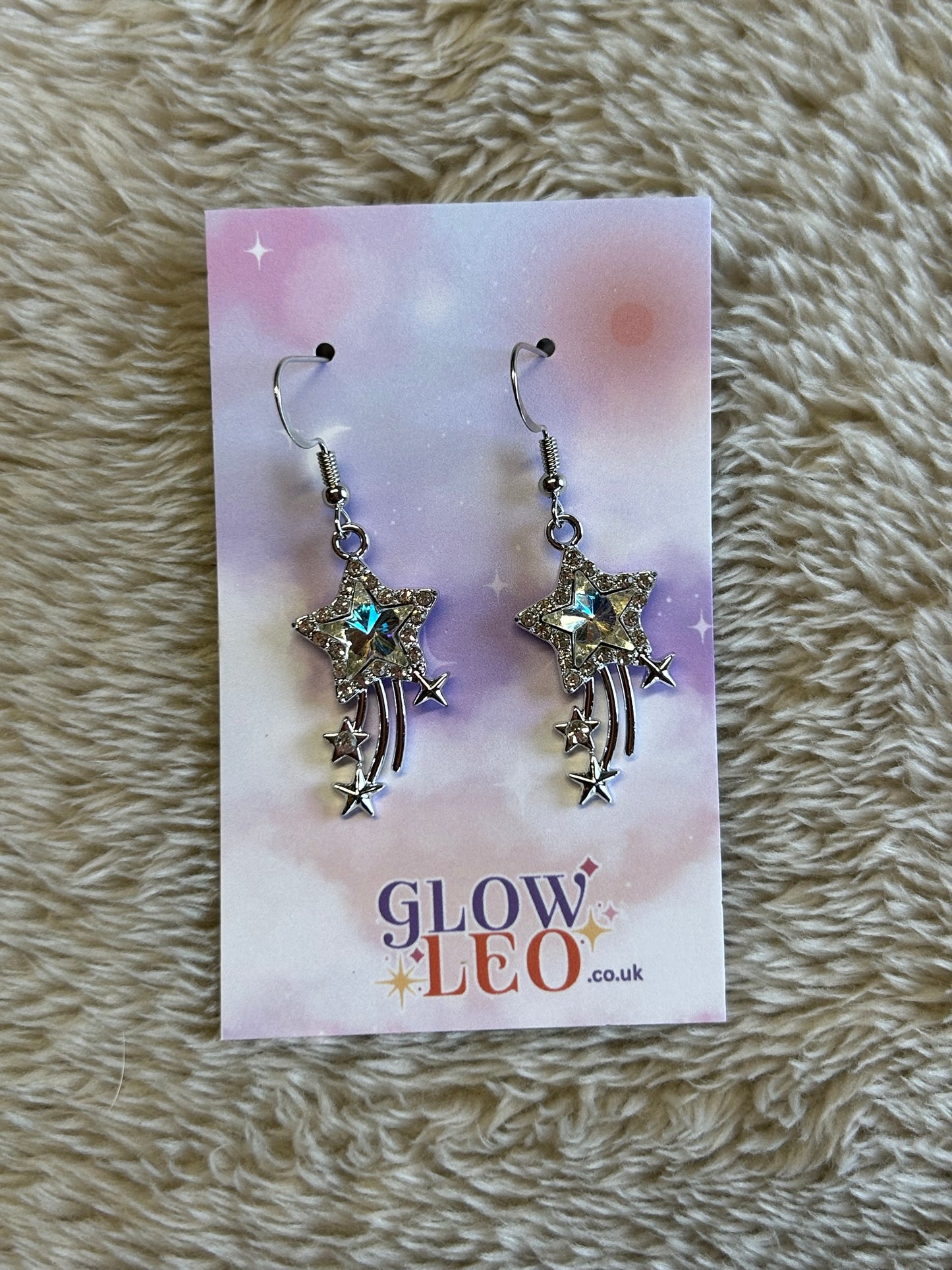 Clear Shooting Star Earrings