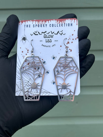Webbed Coffin Dangle Earrings
