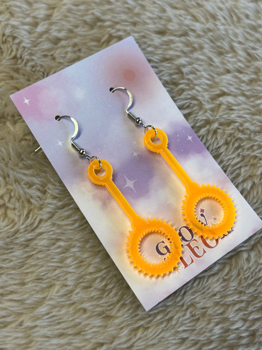 Orange Bubble Wand Earrings