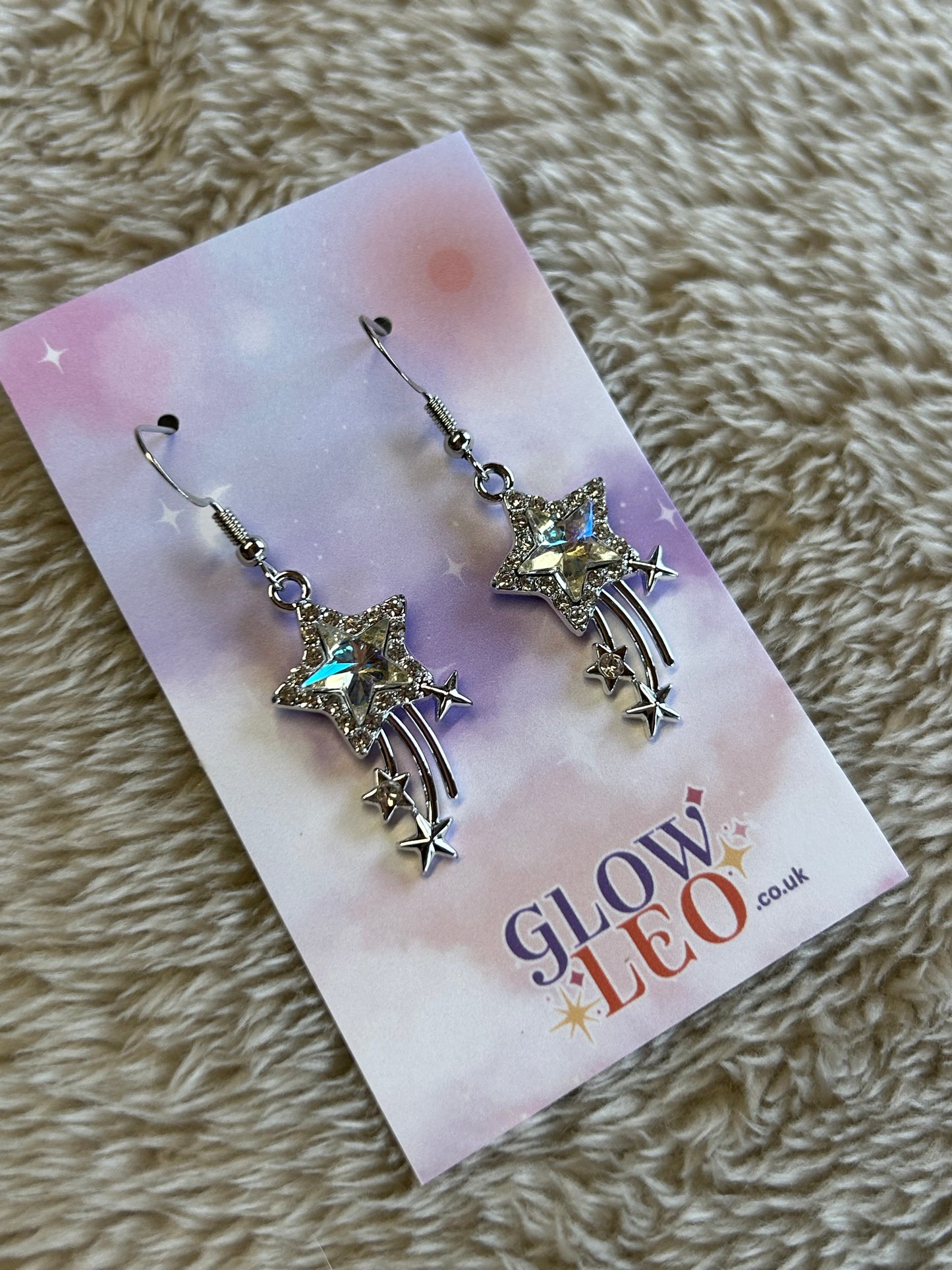 Clear Shooting Star Earrings