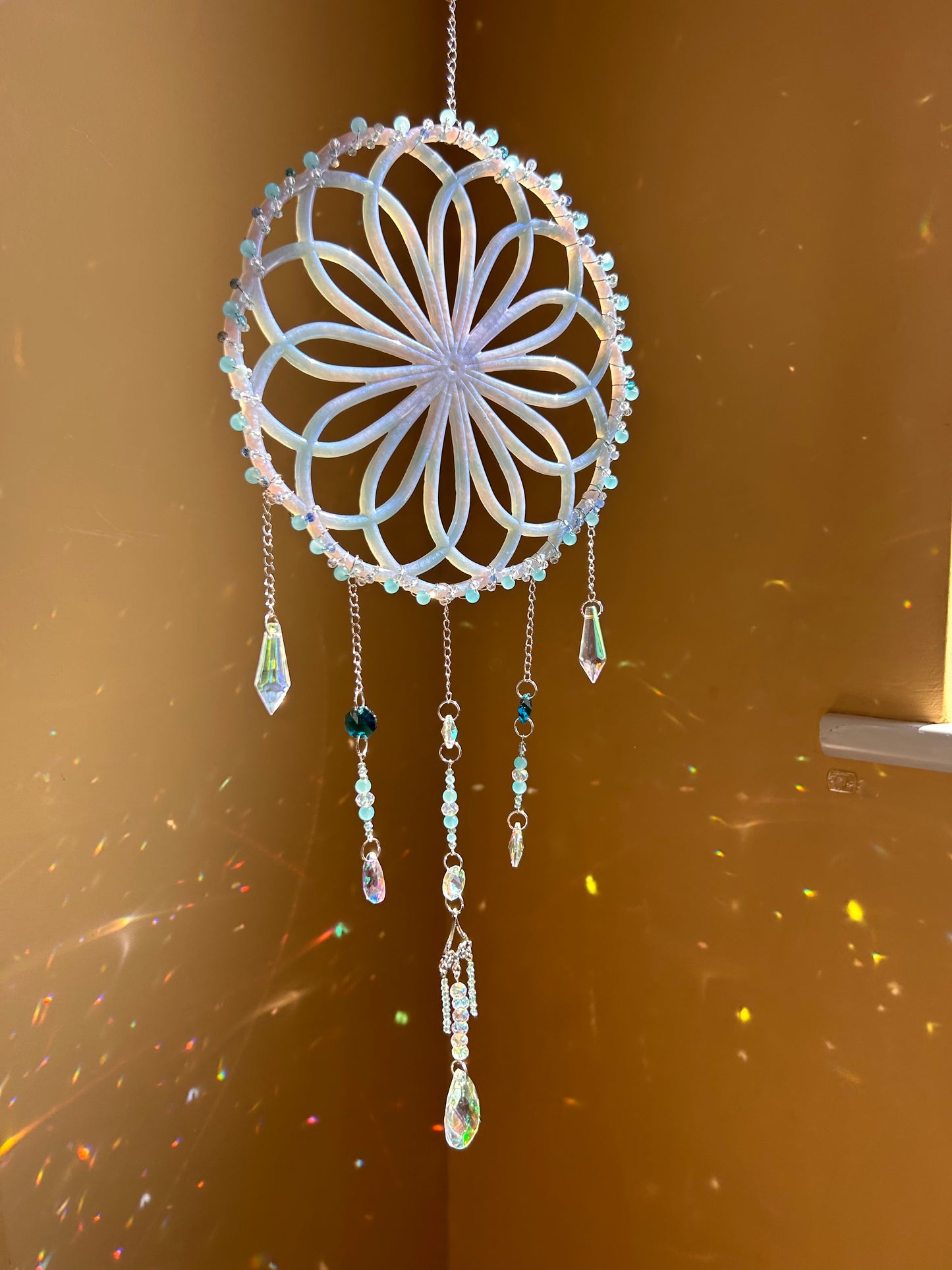 Dream Beaded Spiral Sun Catcher